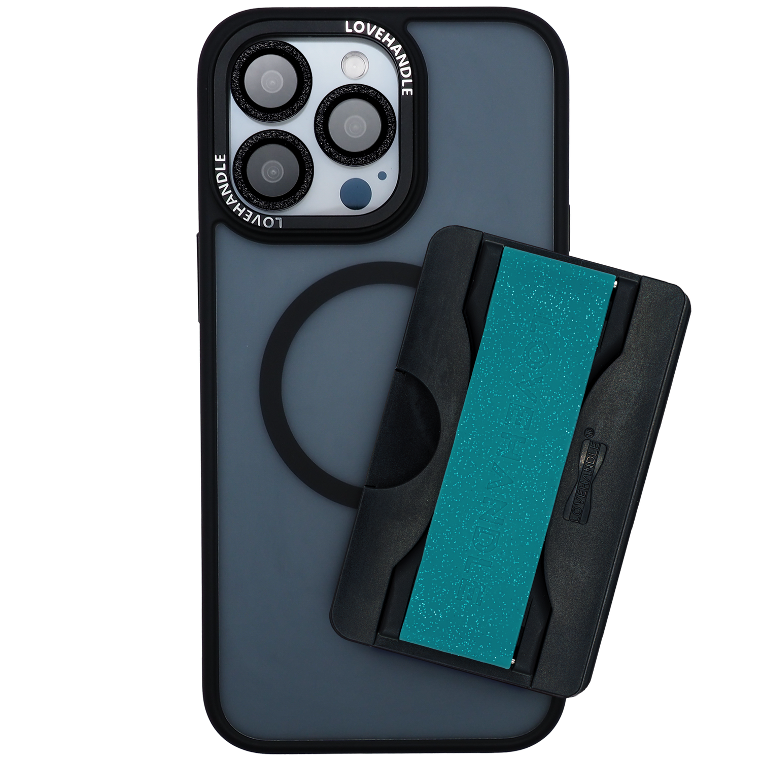 Total Package Case Bundle - Blue Agate Glitter MagSafe® Wallet