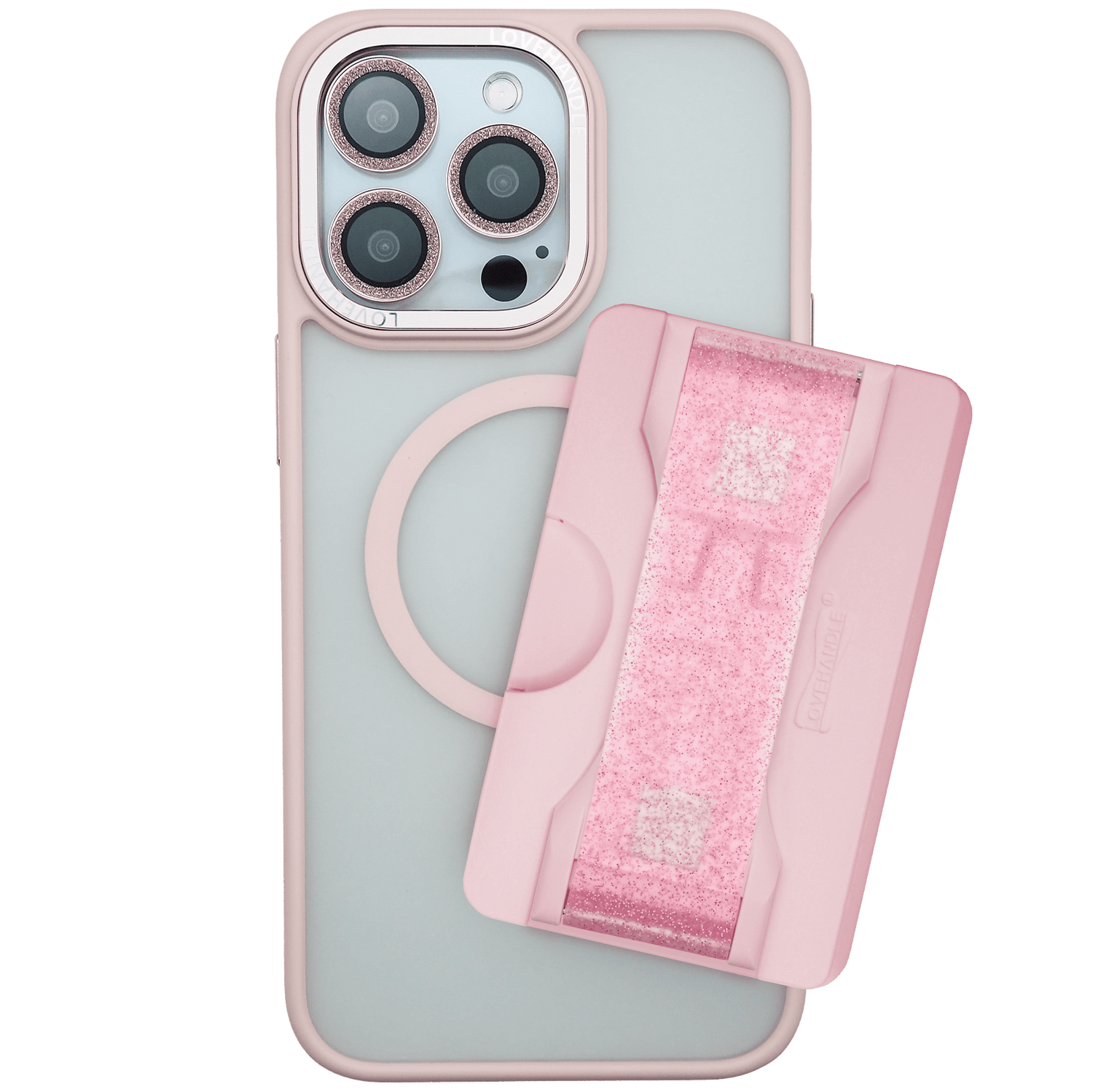 Total Package Case Bundle - Pink Diamond Glitter MagSafe® Wallet - LoveHandle